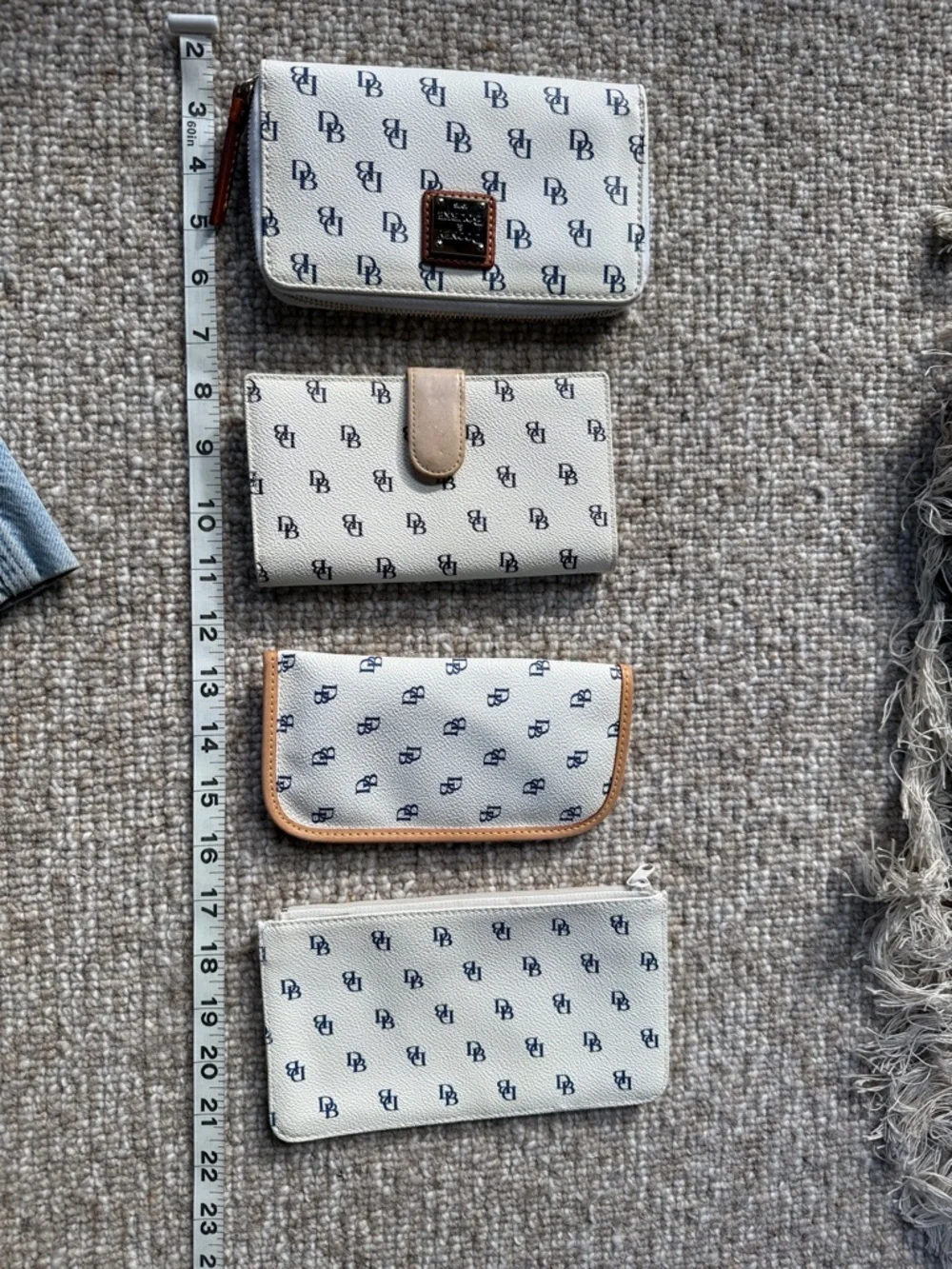 Dooney and Bourke small monogram wallets, pouch, and eye glass holder - Picture 14 of 16